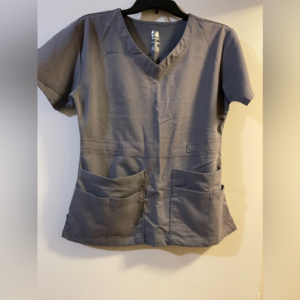 Gray scrub top